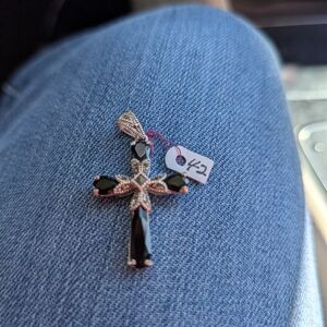 NEW Sophisticated Black Cross Necklace